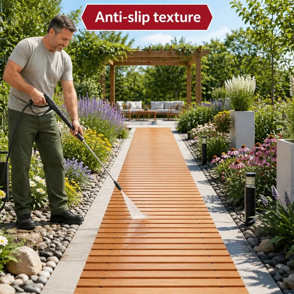Garden Pathway Wooden 8FT Roll-Out Flexible Outdoor Brown
