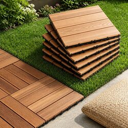 27PCS Interlocking Wood Deck Tiles 30x30cm for Patios