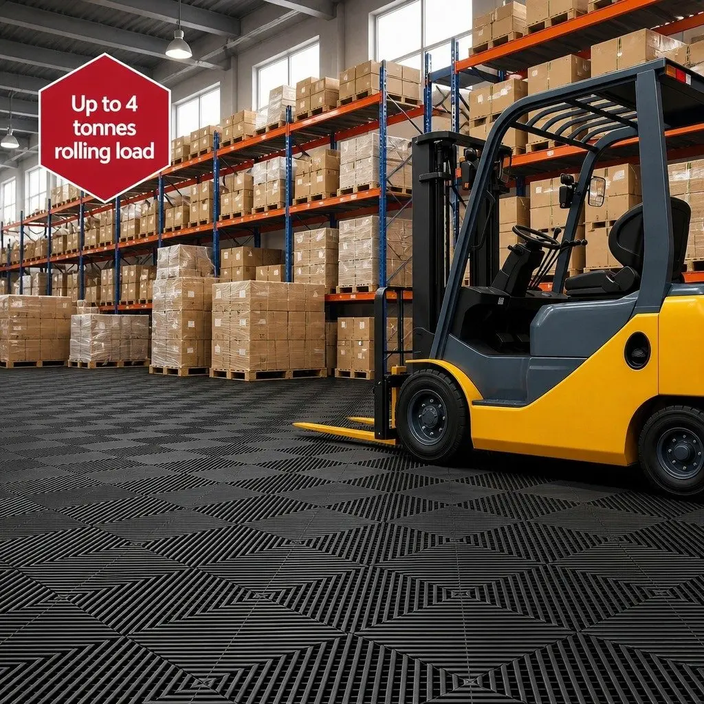 Heavy Duty Black Interlocking Garage Floor Tiles, 20PCS