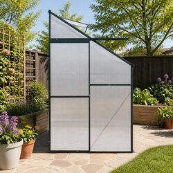 High-Quality Aluminium Lean-to Greenhouse 2.52x1.27x2.13M