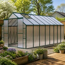 Sturdy Greenhouse 5.1x2.44x2.1M Aluminium Polycarbonate Shed