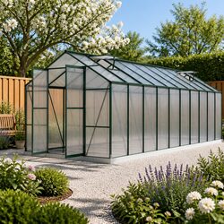 Durable Aluminium Polycarbonate Greenhouse 6.3x2.44x2.1M