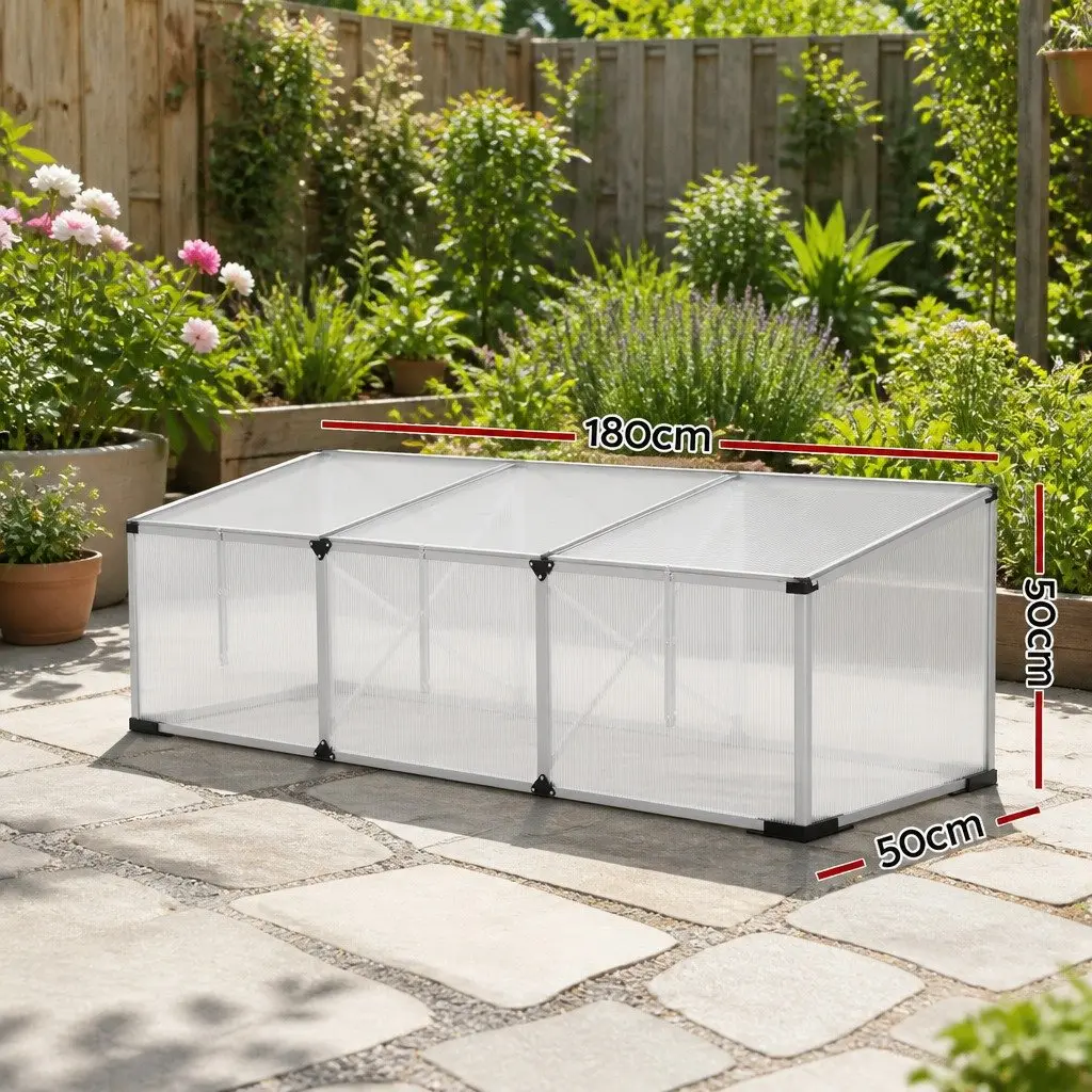 Aluminium Greenhouse 180x50x50CM with Polycarbonate Panels