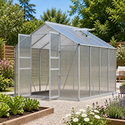 Premium Aluminium Greenhouse 2.42x2.5x2.26M with Polycarbonate