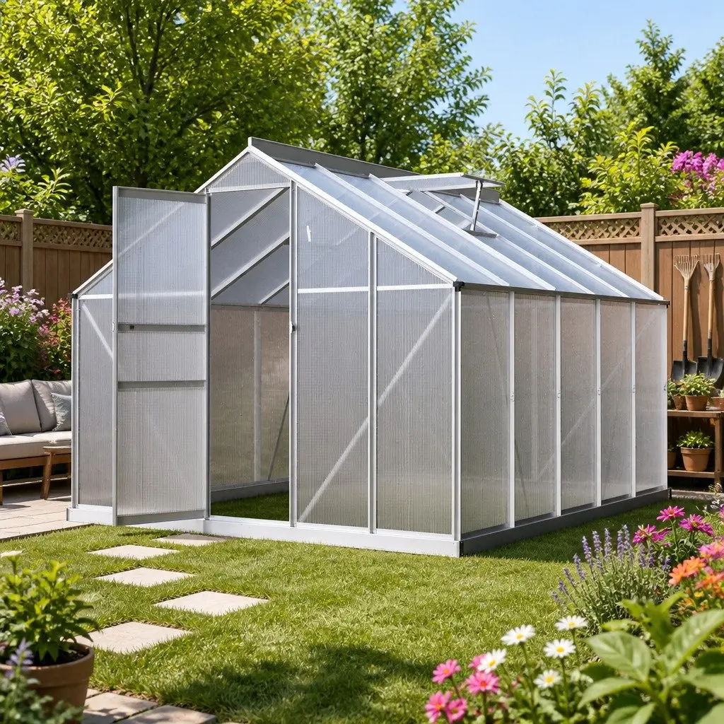 Aluminium Greenhouse with UV-Resistant Panels