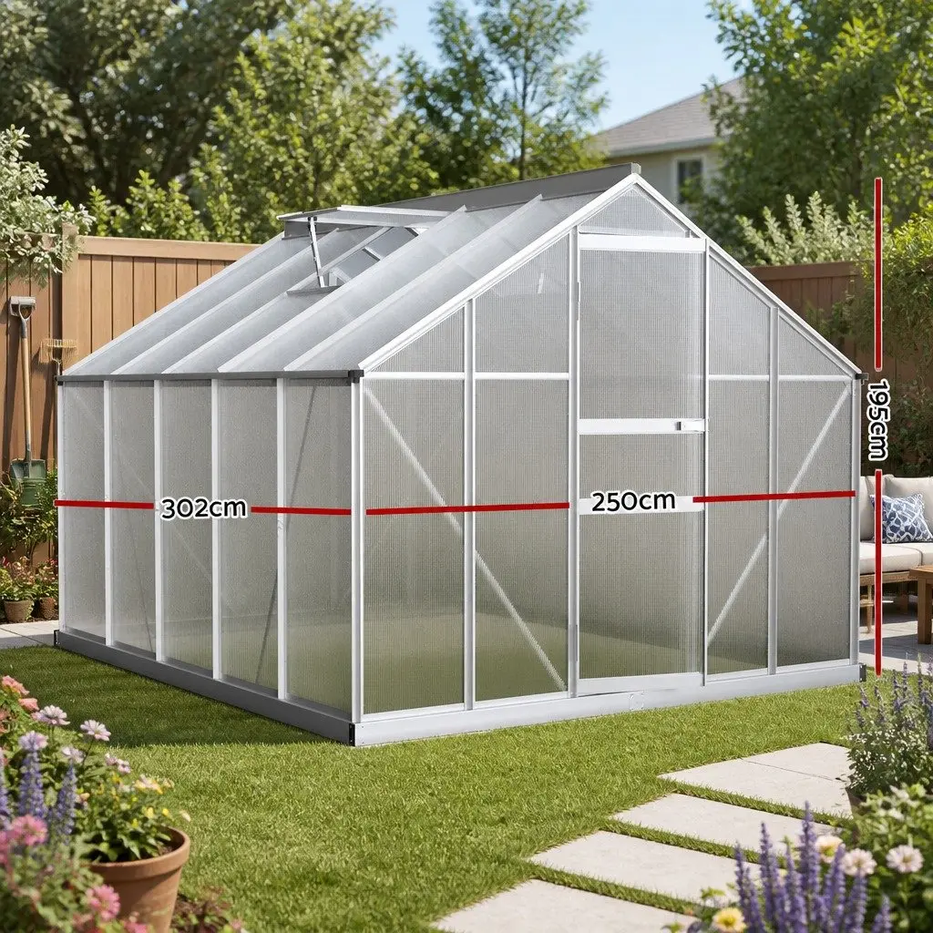 Aluminium Greenhouse with UV-Resistant Panels