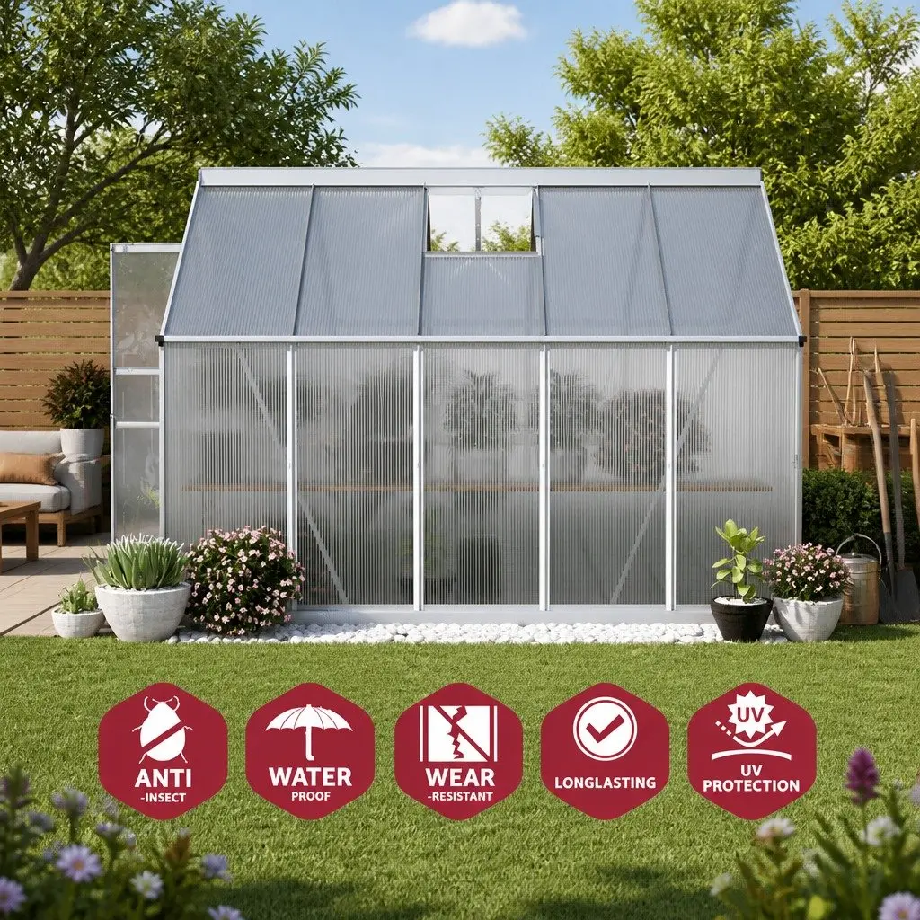 Aluminium Greenhouse with UV-Resistant Panels
