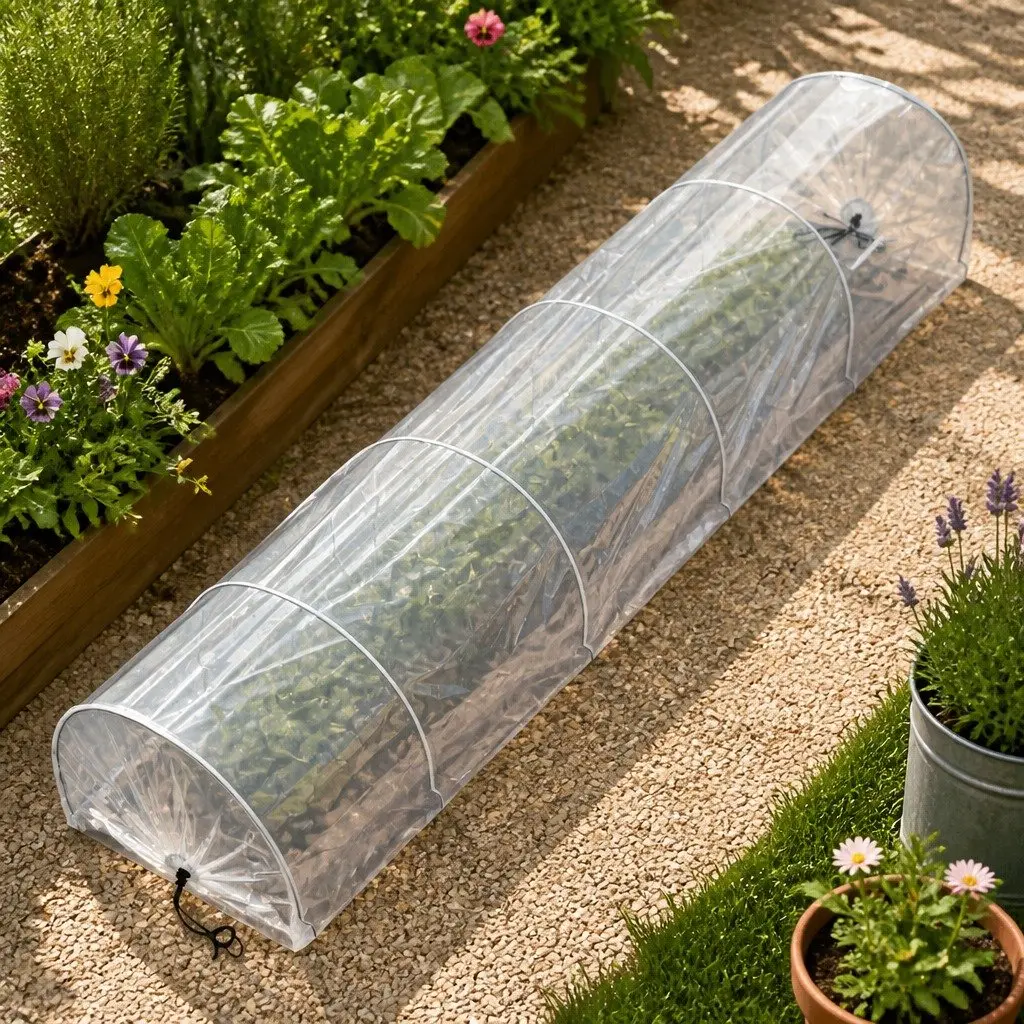 Mini Greenhouse Clear PVC 300x45x30cm Portable Garden Plant Protection Transparent