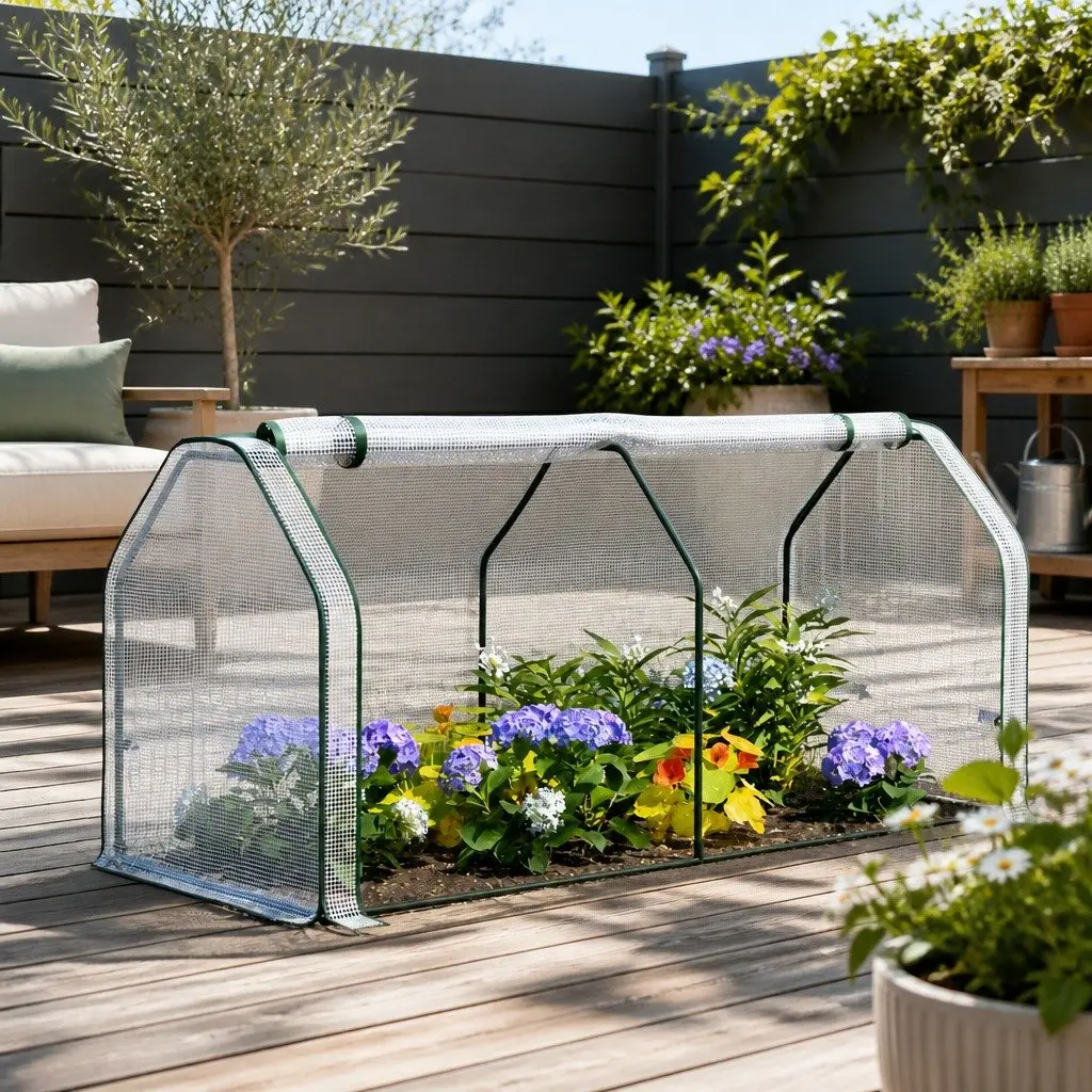 Mini Greenhouse PE Cover 121cm x 54cm x 62cm Green