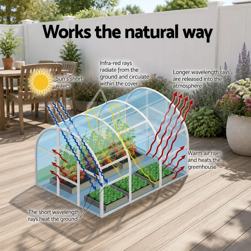 Greenhouse PVC 2.7x0.9x0.9M Transparent Mini Raised Garden Bed Planter Protective Cover Outdoor