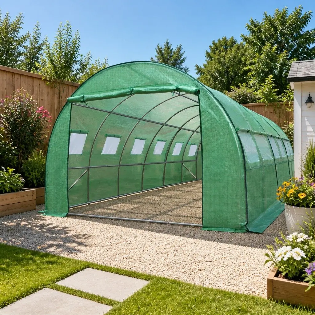 6M x 3M x 2M Greenhouse Tunnel for Year-Round Gardening