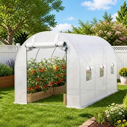 Premium Walk-In Greenhouse with Steel Frame and PE Cover