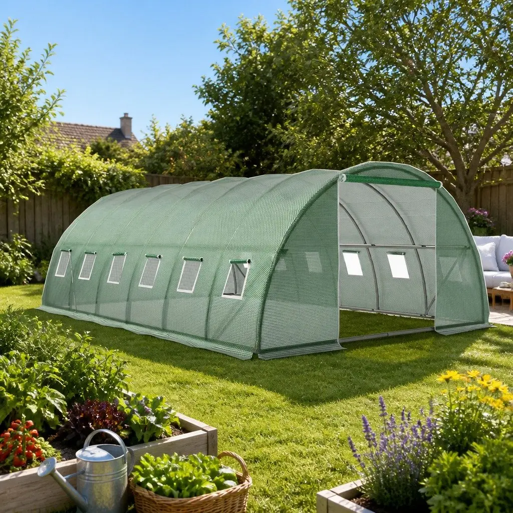 6x4x2M Walk-in Tunnel Greenhouse with Steel Frame