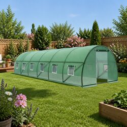 Durable Walk-In Greenhouse Tunnel 9x3x2M with PE Cover