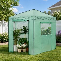 Pop-Up Greenhouse with Steel Frame 180x240x240cm