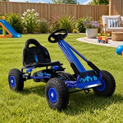 Sturdy Kids Pedal Go Kart for Outdoor Play - Blue