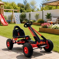 Red Kids Go Kart for Outdoor Racing Fun