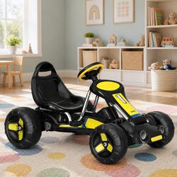 Kids Pedal Go Kart Ride On Racing Car Toy Plastic Tyre Black 3+ Years