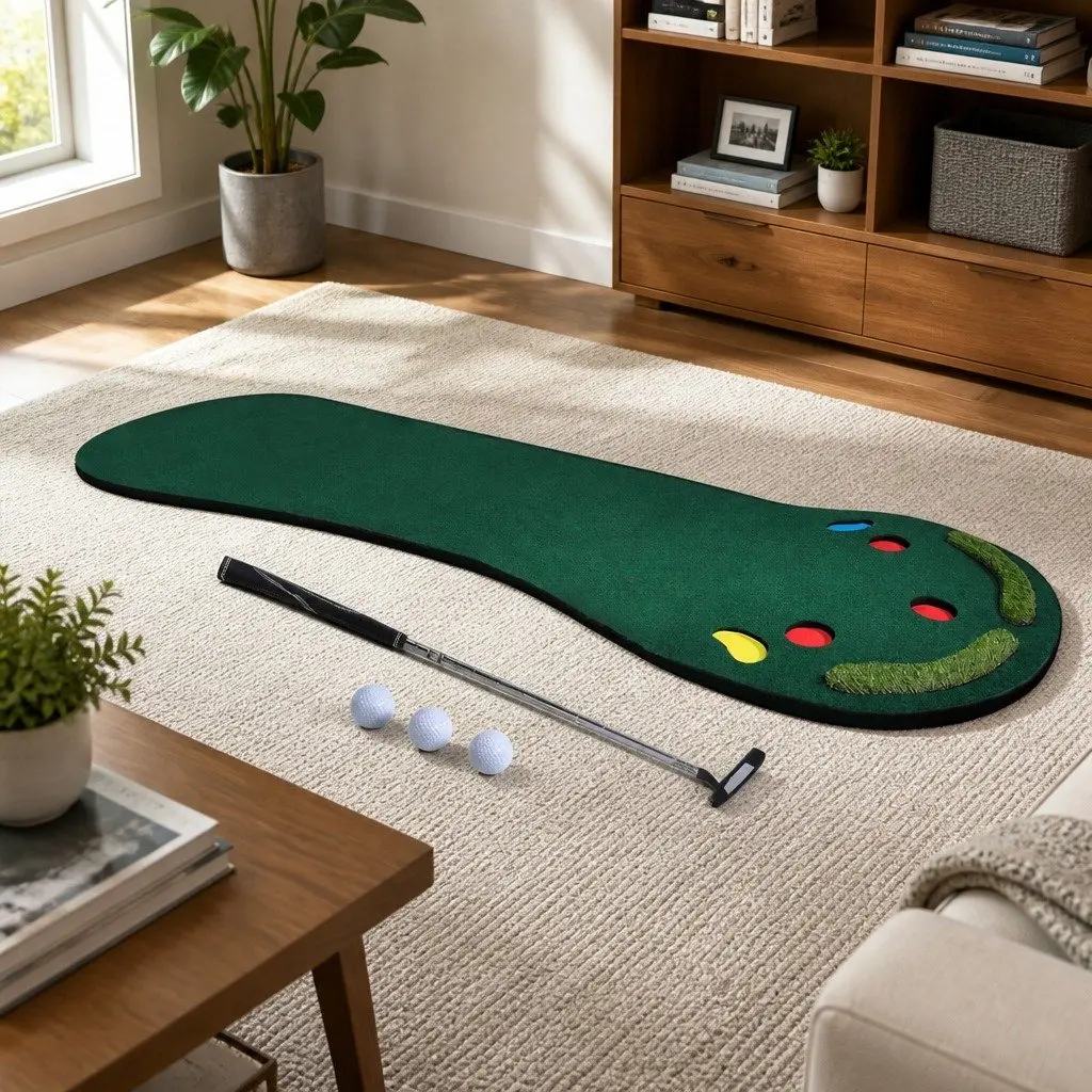 Golf Putting Mat EVA Flannel 90cm x 300cm Green