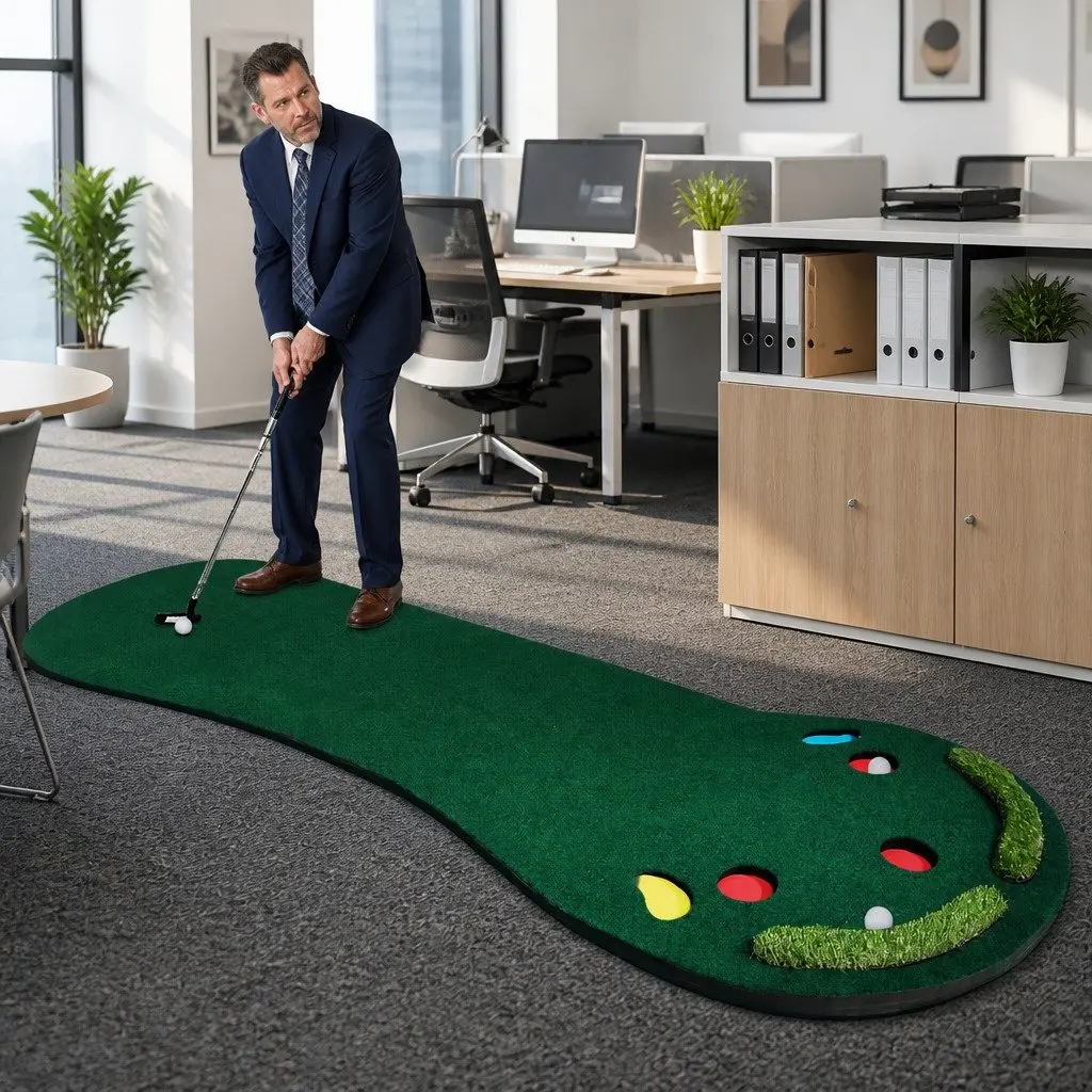 Golf Putting Mat EVA Flannel 90cm x 300cm Green