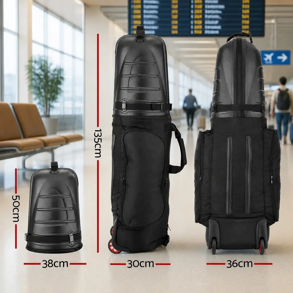 Golf Travel Bag Oxford Fabric 30cm x 36cm x 135cm Black