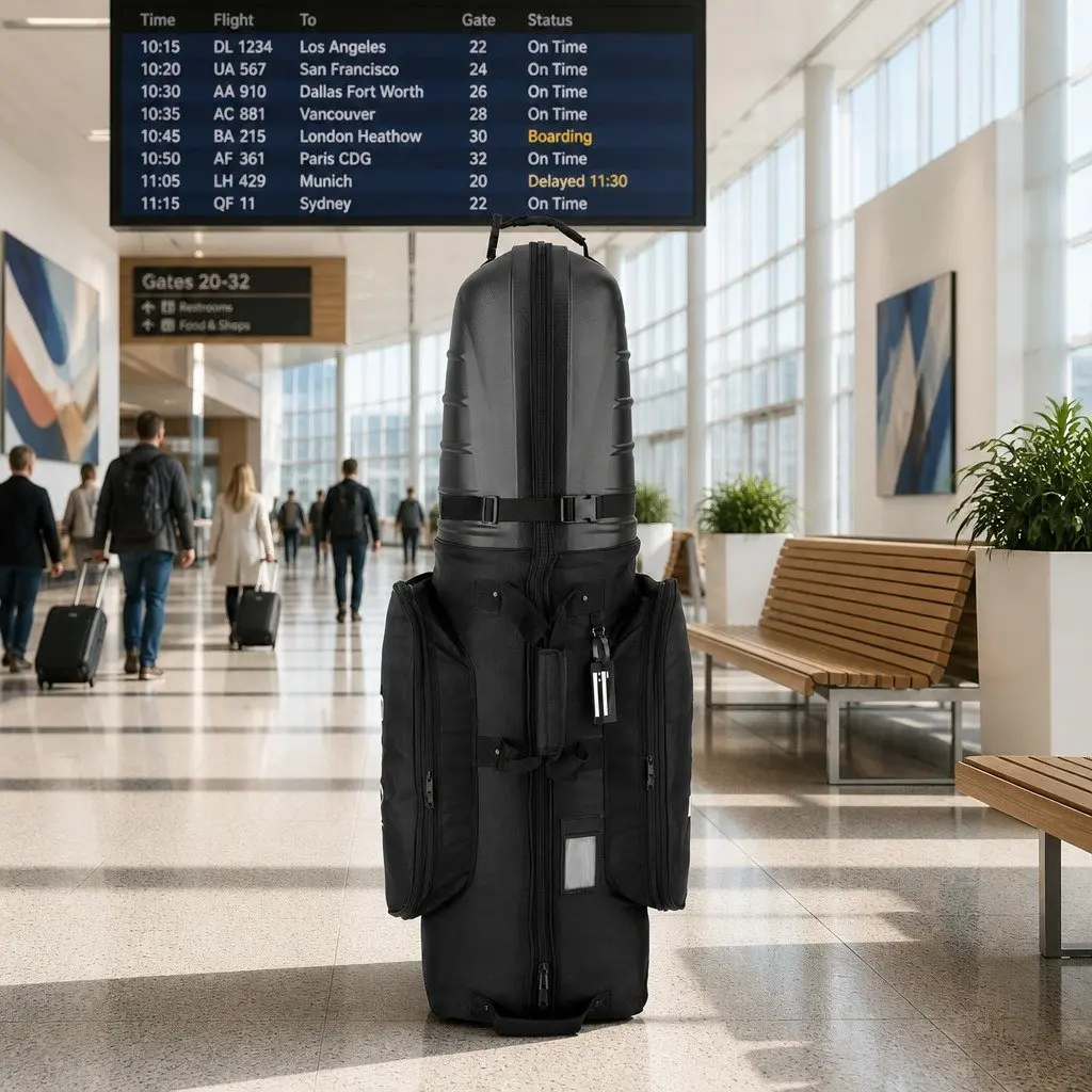 Golf Travel Bag Oxford Fabric 30cm x 36cm x 135cm Black