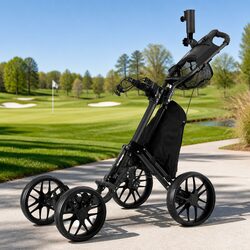 Sturdy Golf Buggy Trolley with 4 Wheels and Accessories