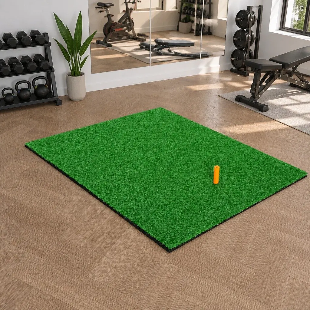 Golf Hitting Practice Mat Faux PP Grass 80x60cm Green