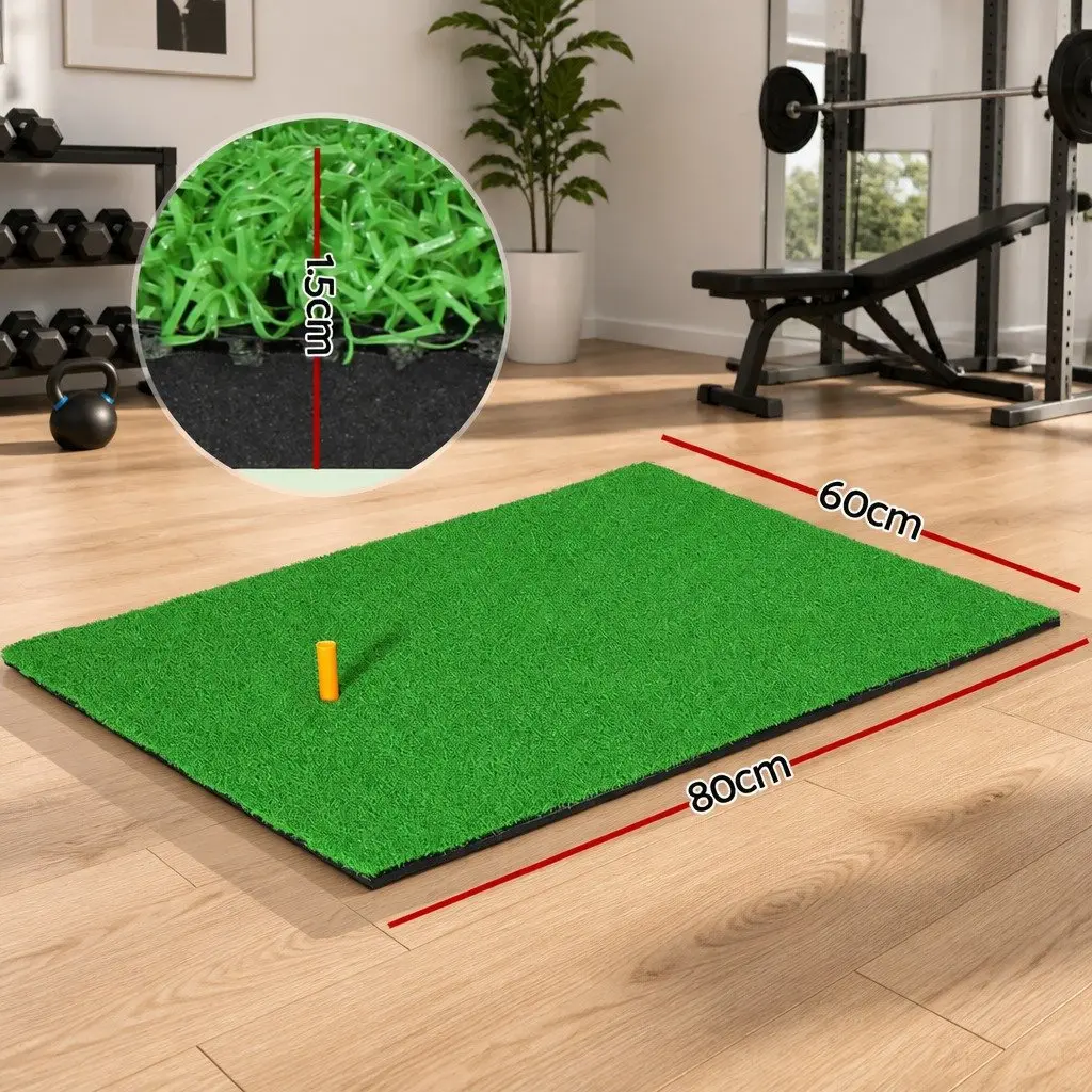 Golf Hitting Practice Mat Faux PP Grass 80x60cm Green