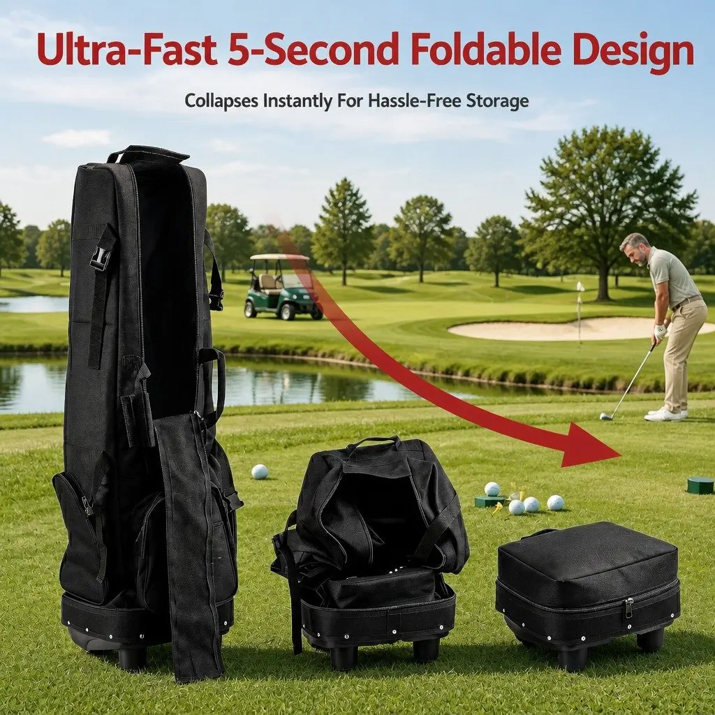 Golf Travel Bag Soft Case 900D Polyester 40cm x 30cm x 138cm Black