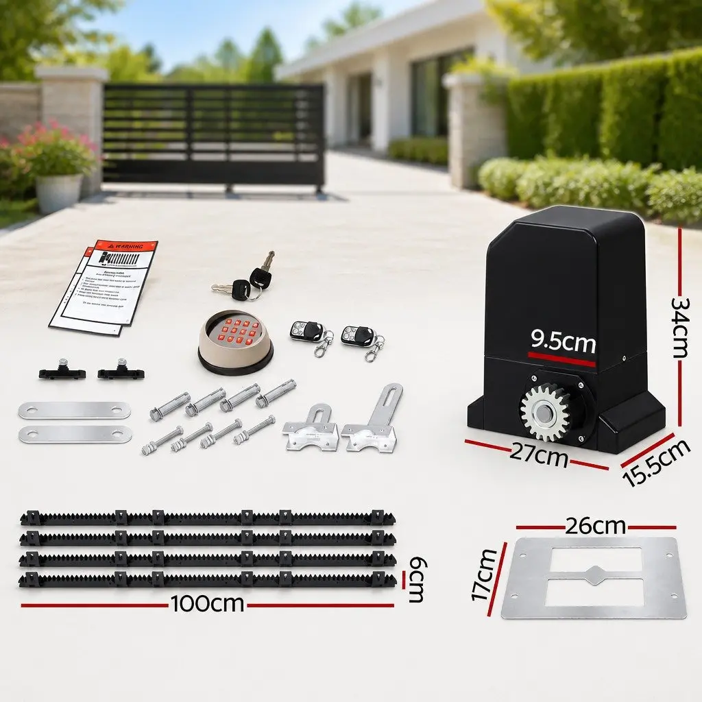 Automatic Sliding Gate Opener Kit with LED Keypad
