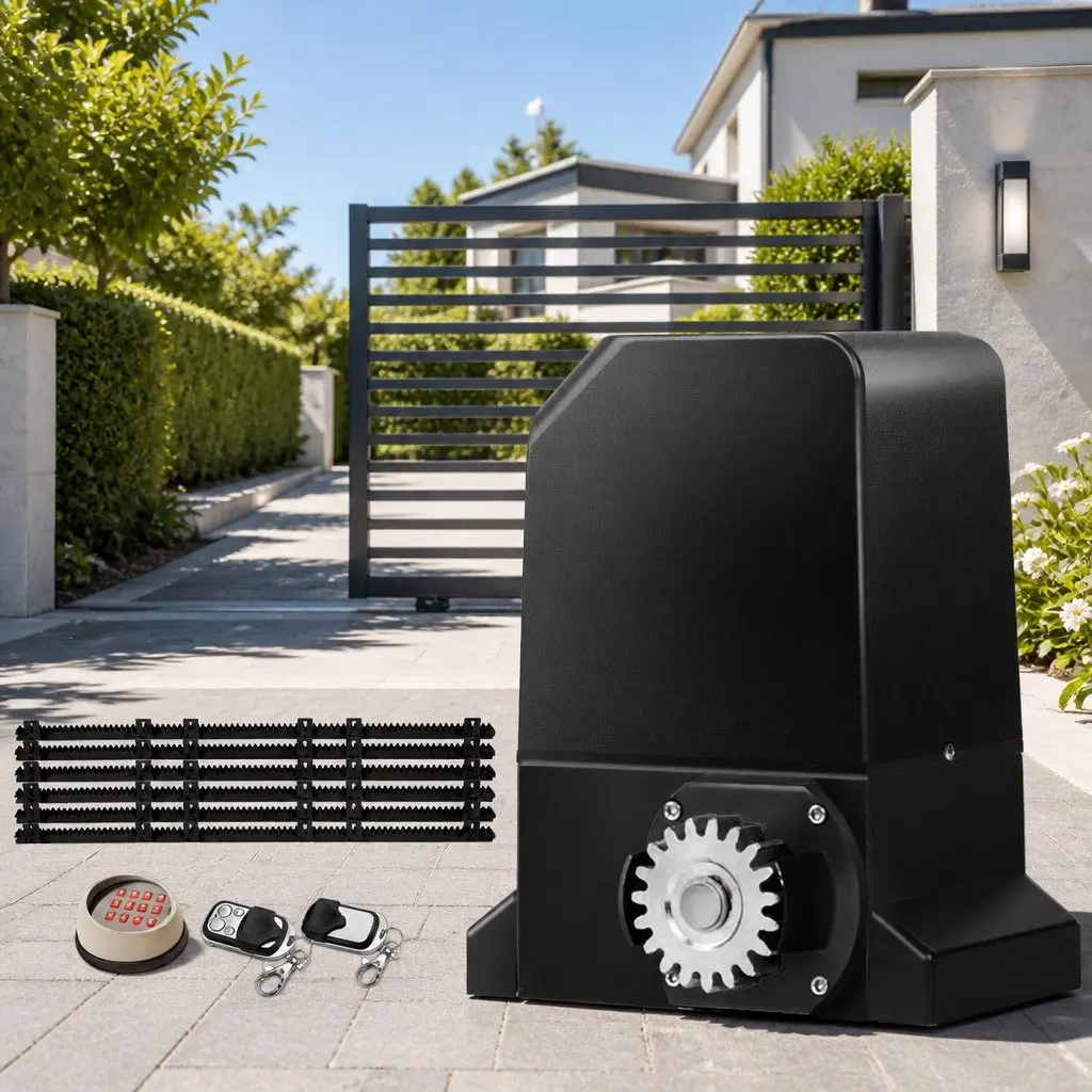 Automatic Sliding Gate Opener Kit 370W Motor 6M Rails LED Keypad