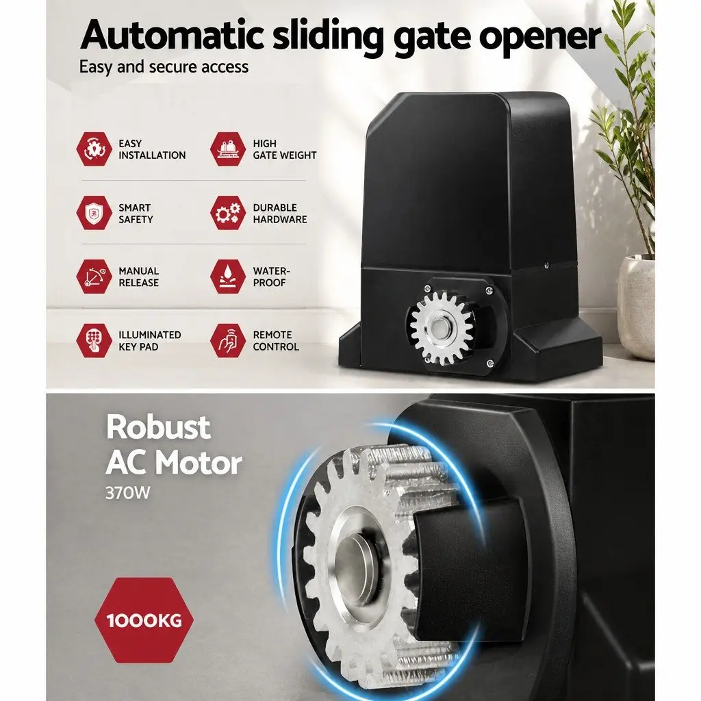 Automatic Sliding Gate Opener Kit 6M 1000KG