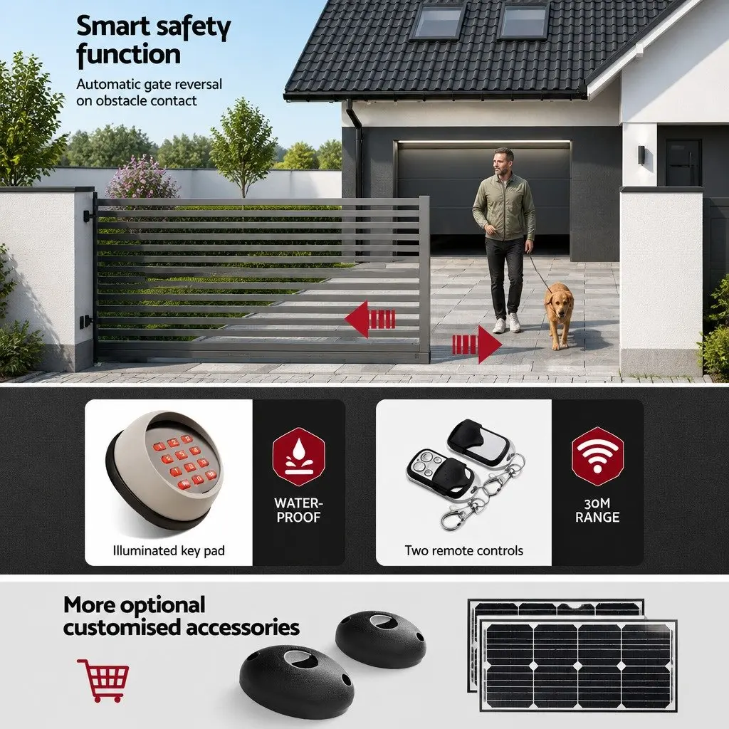 Automatic Sliding Gate Opener Kit 4M Rail