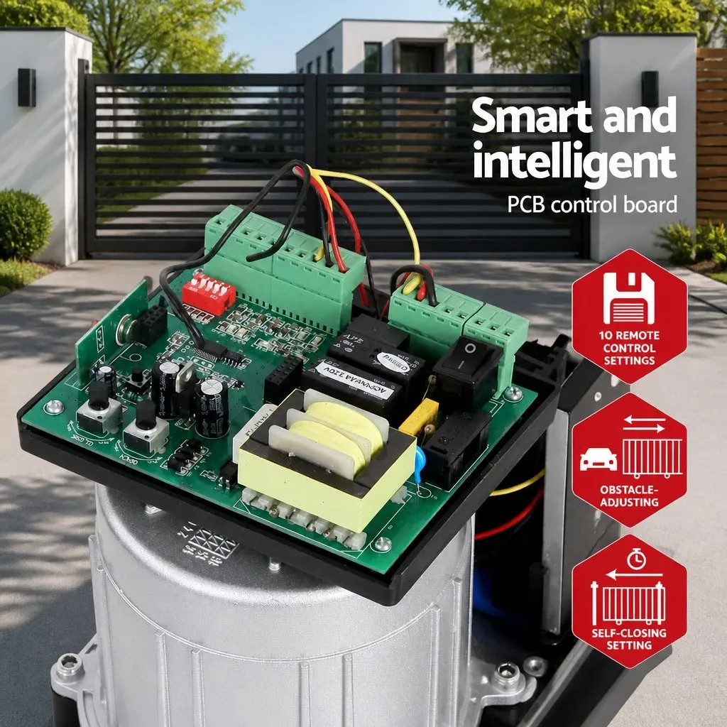 Automatic Sliding Gate Opener Motor Kit 6M Rail Keypad Remote Control 1200kg