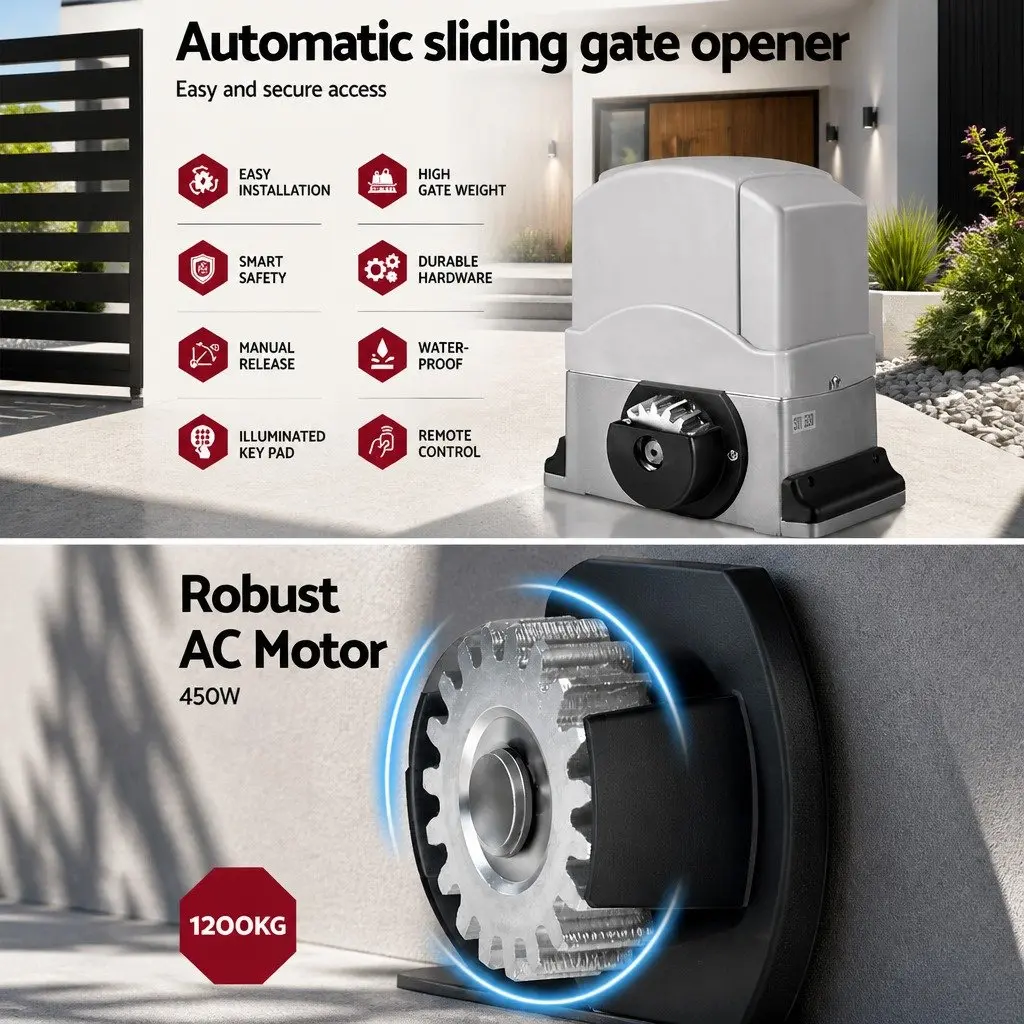 Electric Automatic Sliding Gate Opener 6M 1200kg