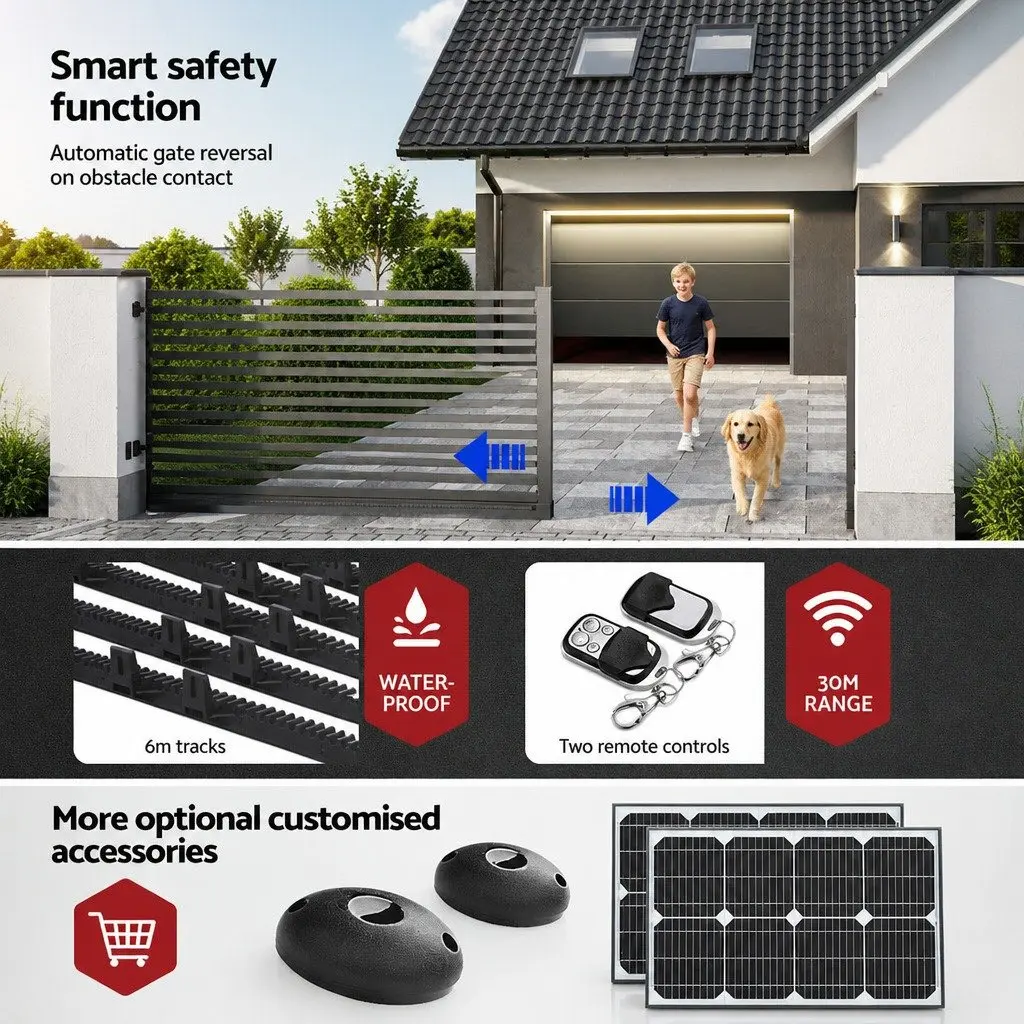 Electric Automatic Sliding Gate Opener 6M 1200kg