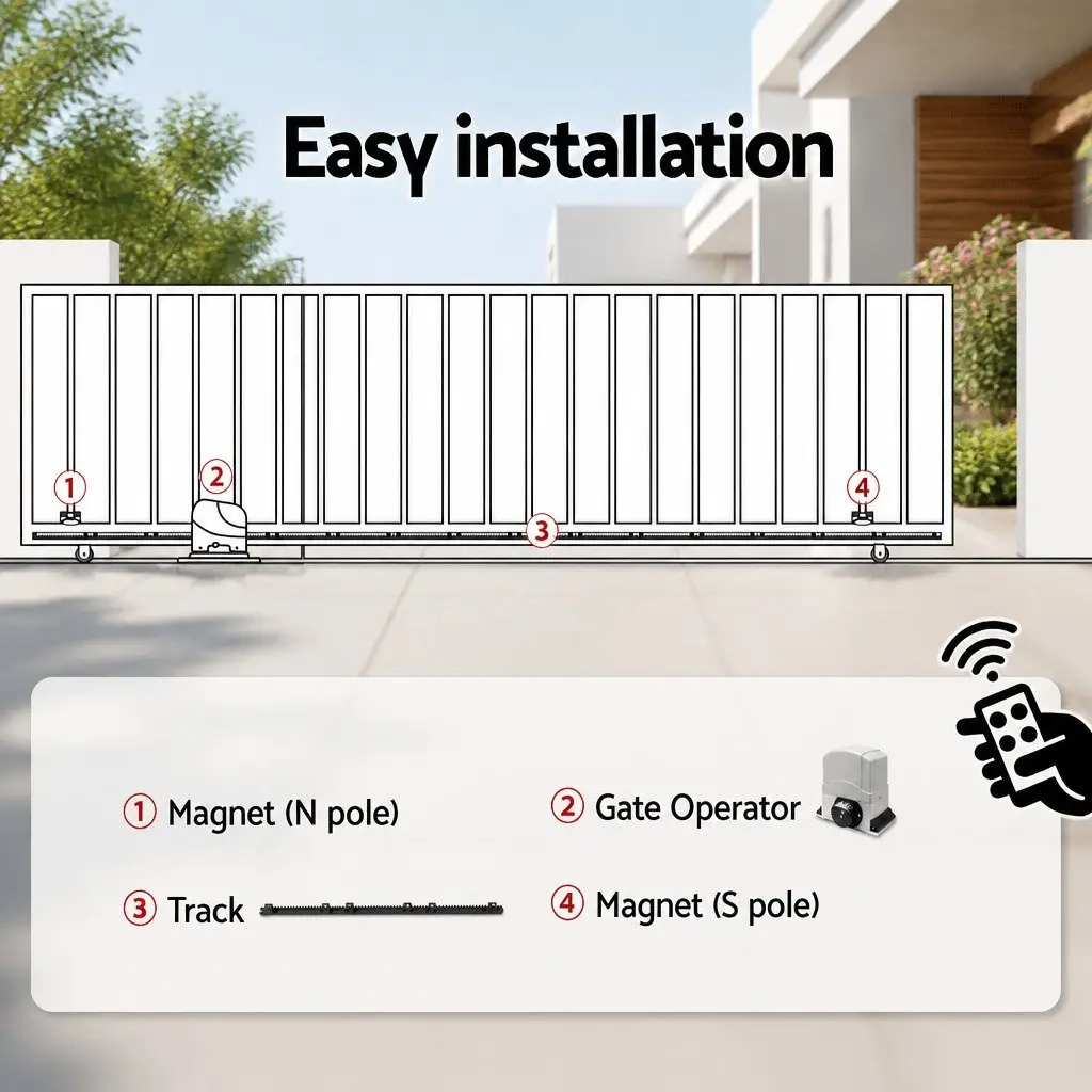 Electric Automatic Sliding Gate Opener 6M 1200kg