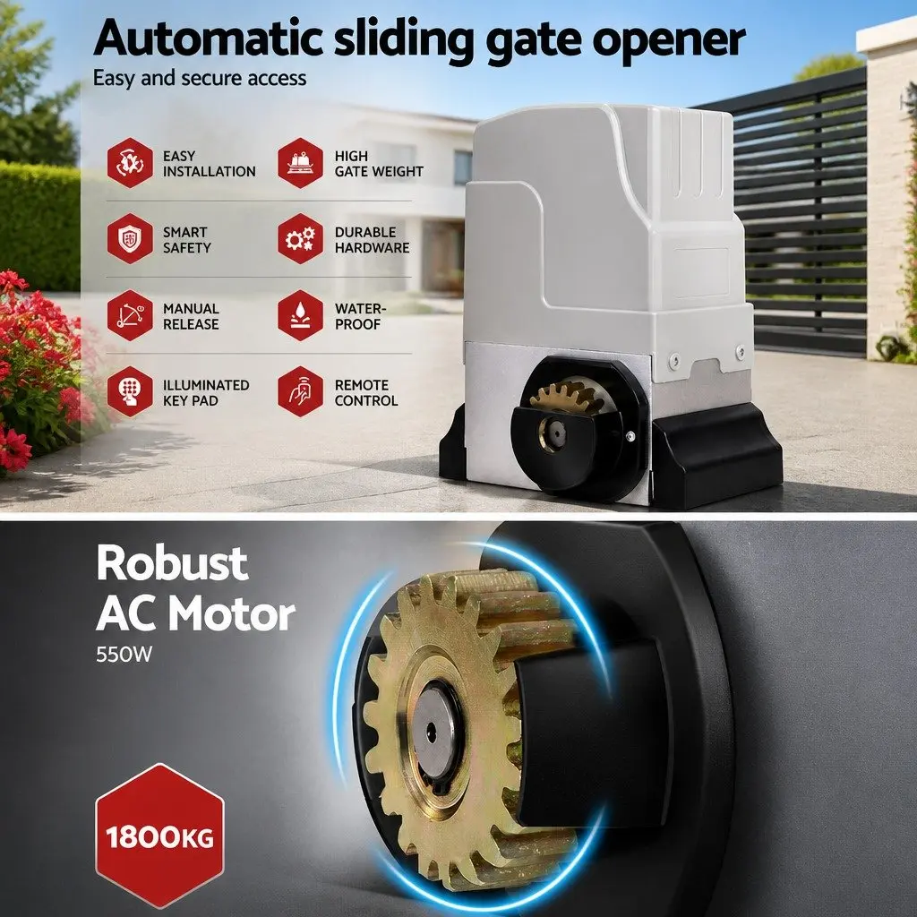 Heavy Duty 6M Automatic Sliding Gate Opener Kit with Keypad