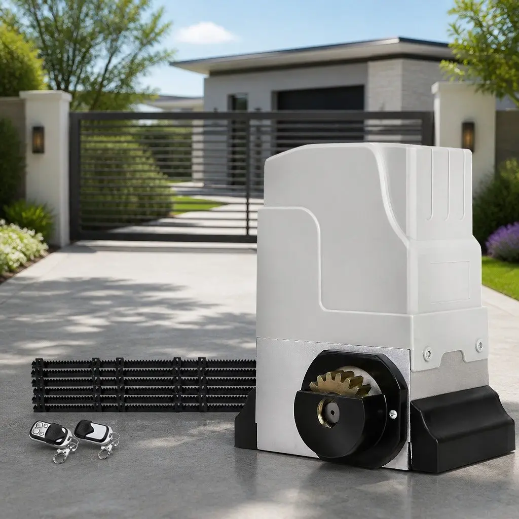 Automatic Sliding Gate Opener Motor Kit 6M Rail 1800kg Capacity Remote Control