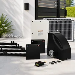 Automatic Sliding Gate Opener Solar 40W 600kg Capacity Remote Control Black