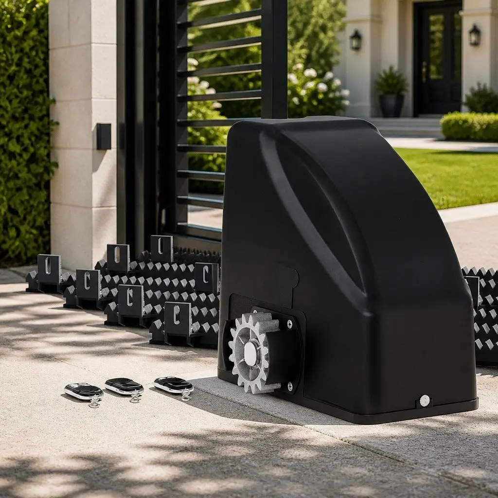 Automatic Sliding Gate Opener Kit 6M 600KG Solar-Powered with Remote Controls