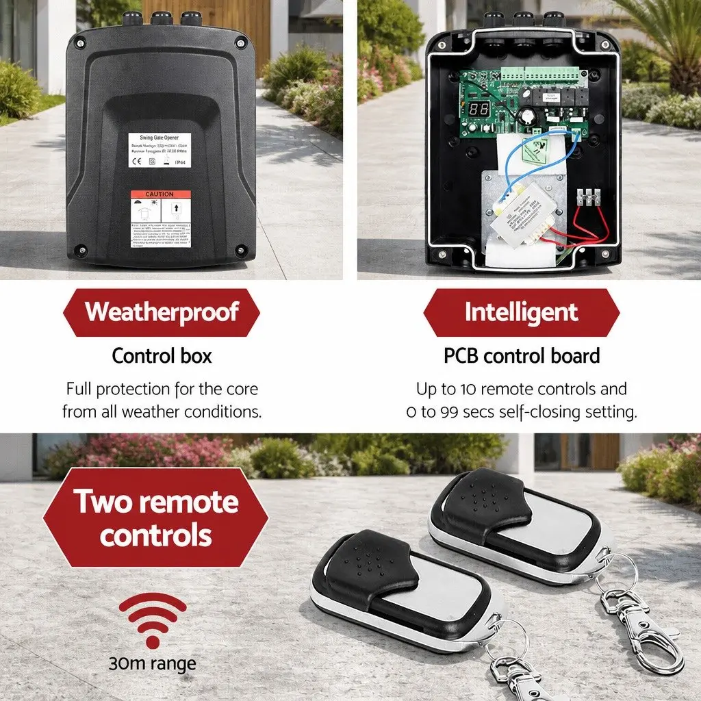 Solar Dual Swing Gate Opener with Remote Control