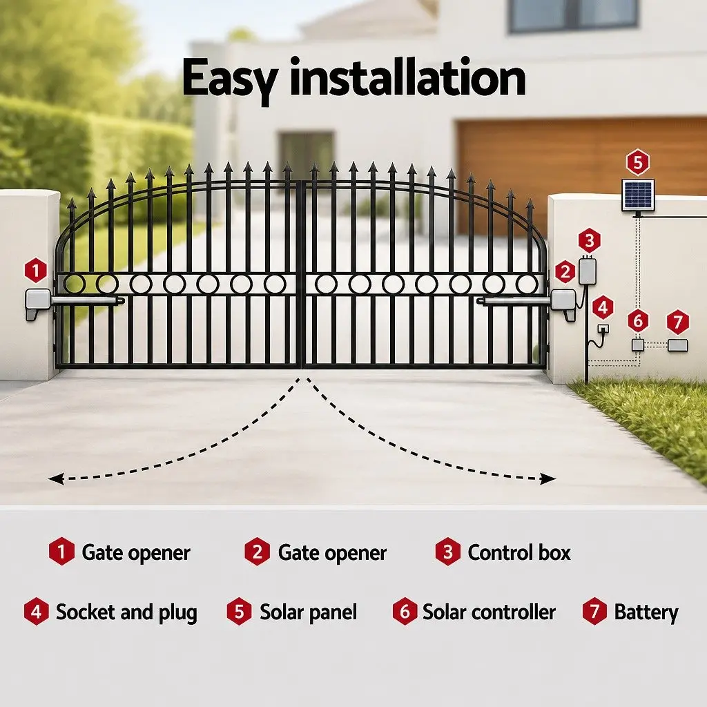 Solar Powered Gate Opener System 800kg