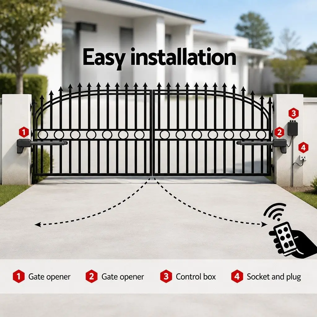 Electric Double Swing Gate Opener Kit 800kg