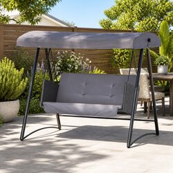 3-Seater Swing Chair with Adjustable Canopy for Outdoors