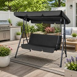 Sturdy Outdoor Swing Chair for Three with Canopy