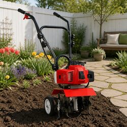 63cc Hand-held Garden Tiller with Durable 4 Blades
