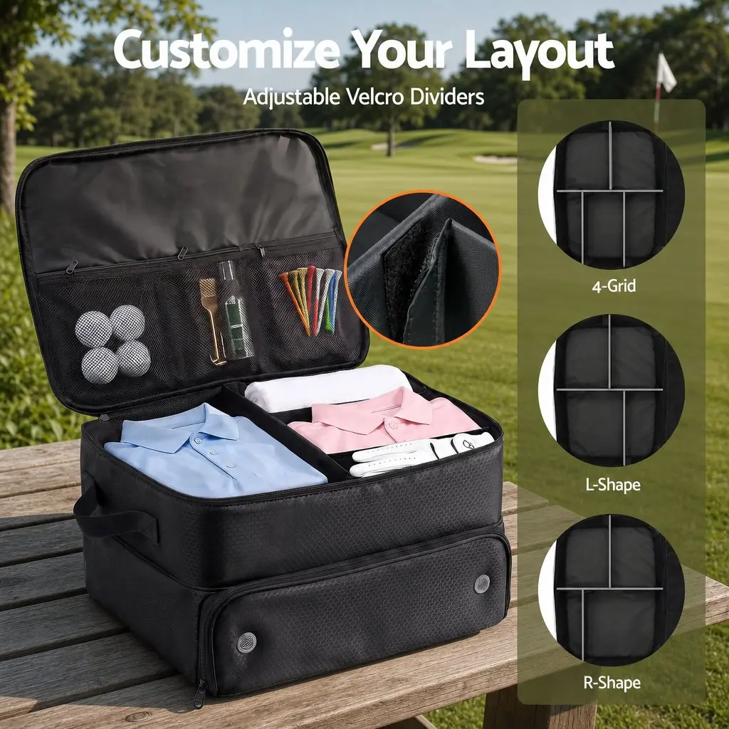 Golf Trunk Organizer with Ventilated Shoe Compartment