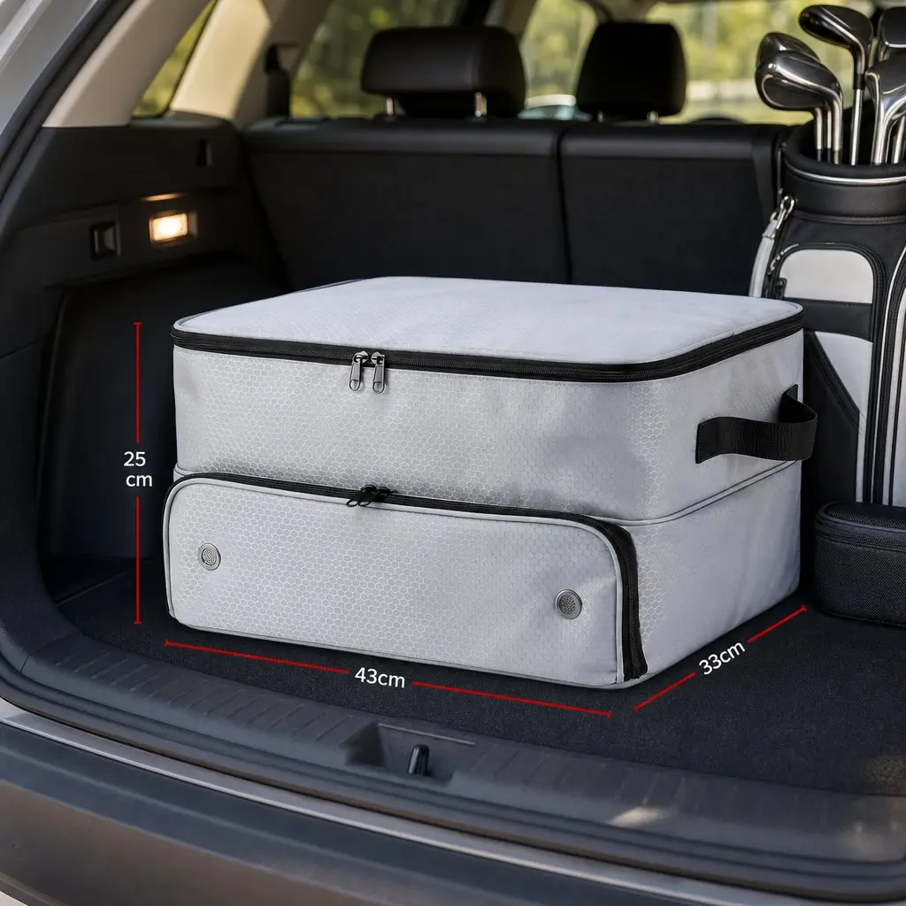 Golf Trunk Organizer with 2-Tier Shoe Compartment